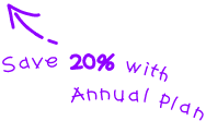 save 20% with annual plan